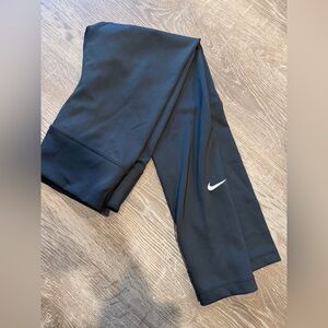 Girl’s Nike Black Athletic Leggings with White Swoosh